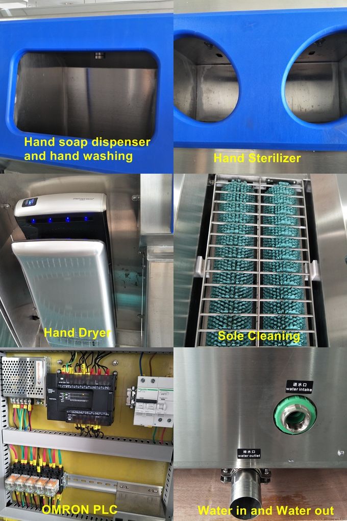 Hygiene-Station, einzige Reinigung des Schuh-SS304/Handwaschmaschine/-Händedesinfektion für Nahrungsmittelfabrik 1
