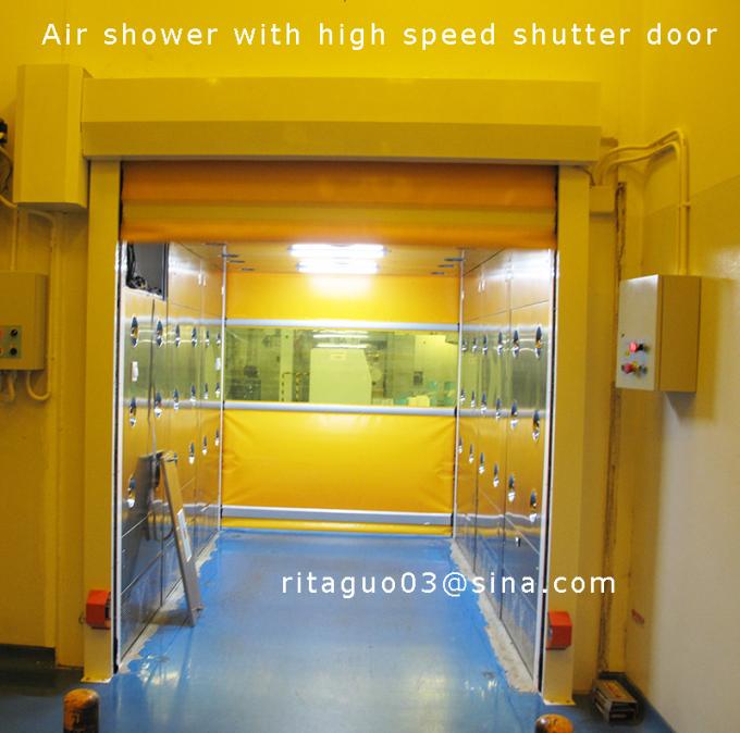Kaltgewalzte Stahlcleanroom-Luft-Dusche, Luft-Duschkabine mit Hochgeschwindigkeitsfensterladen-Türen 3